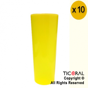 VASO TRAGO LARGO PP CASINO AMARILLO FLUO 280CC X 10